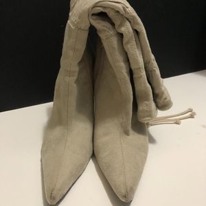 Cream, Heeled Boots